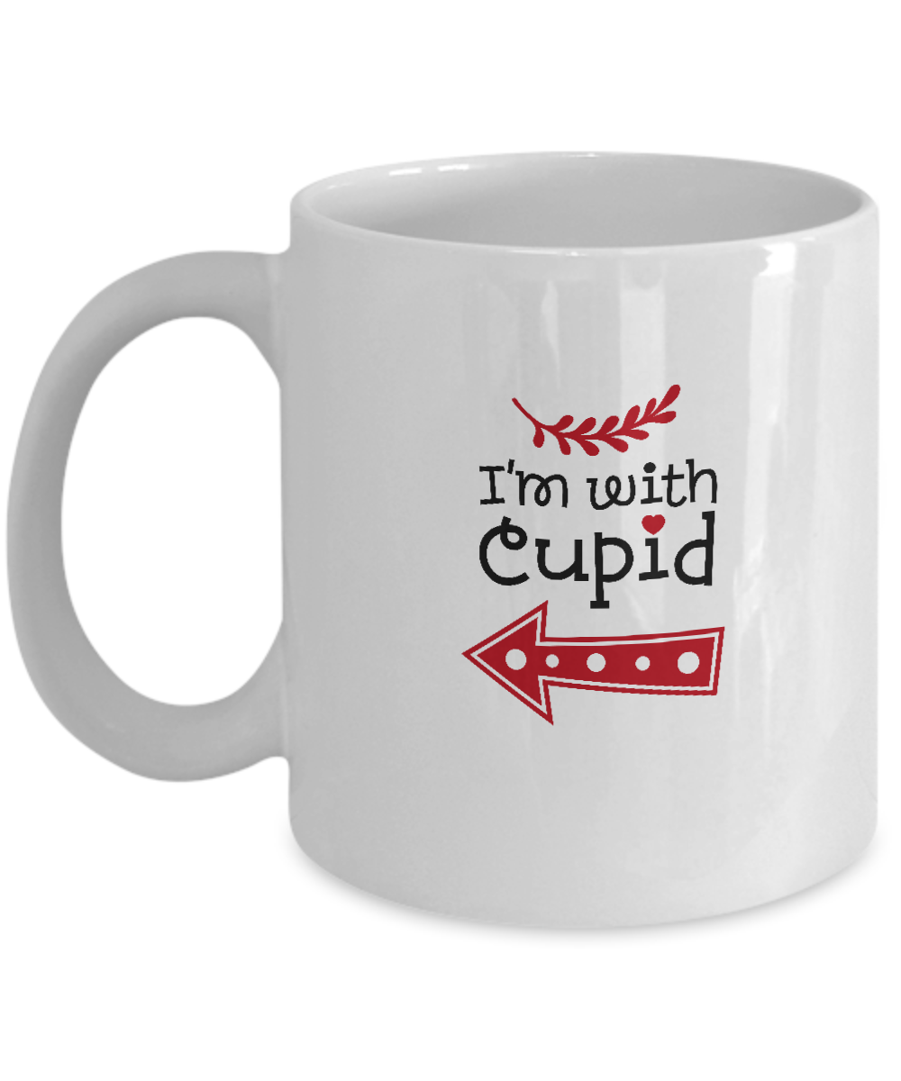 I'm with cupid again white mugs - Funny Christmas Gifts - Funny White coffee mugs 11 oz