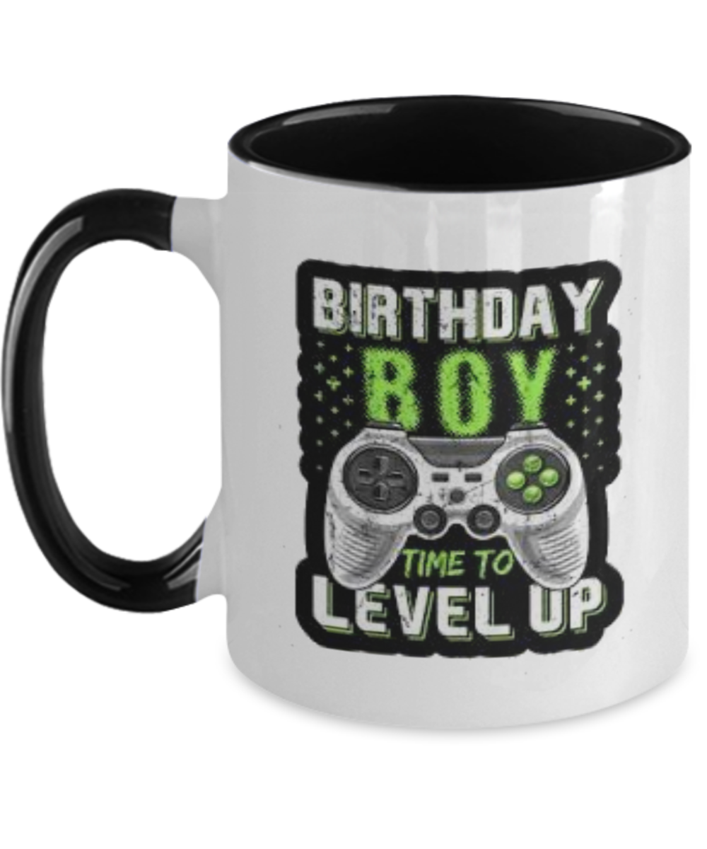 Gamer Coffee Mug-Birthday Boy Time To Level Up Gamer Cup,For Gamer Boy, Cute Video Game Gift Idea For Game Lovers