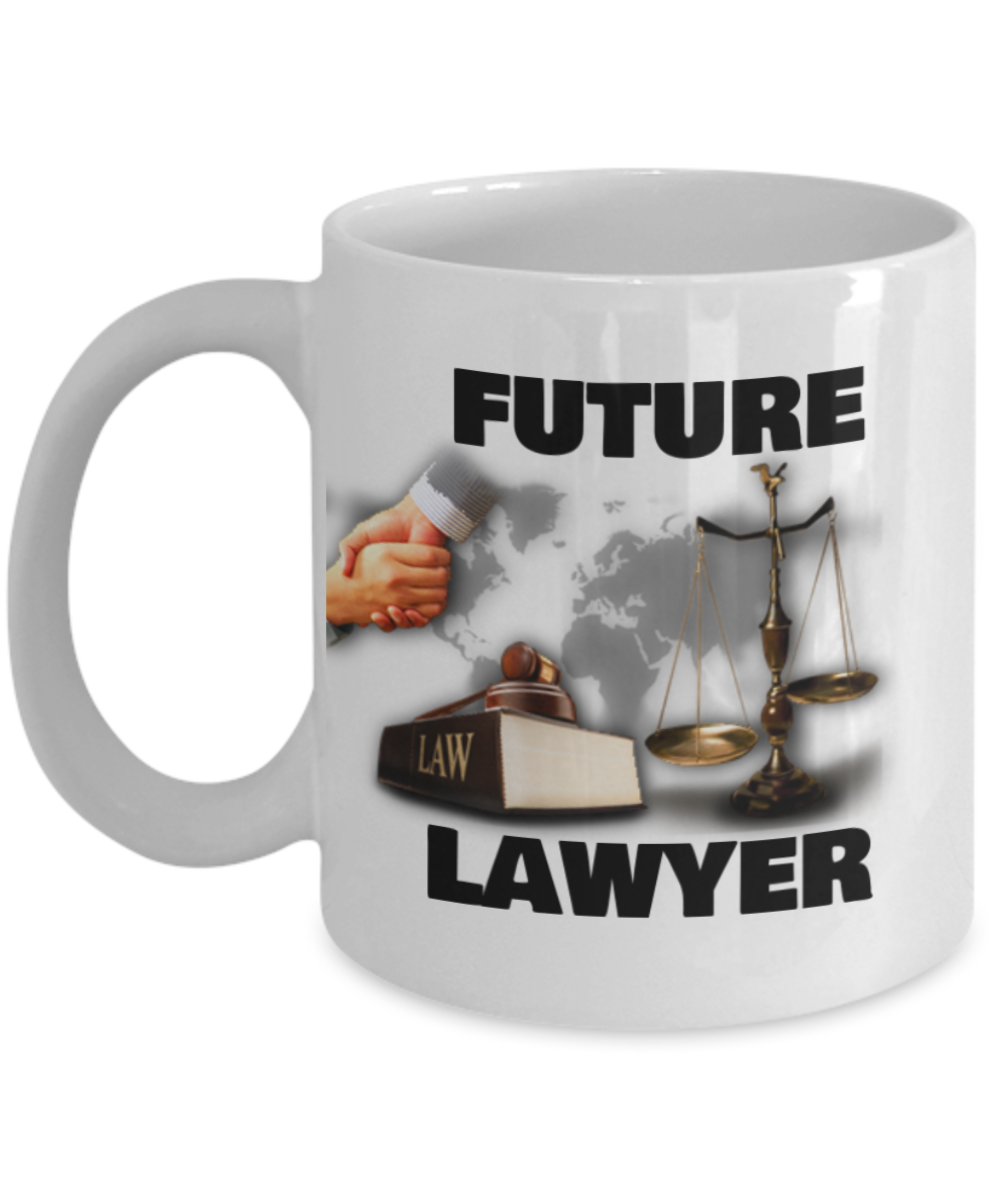 Future Lawyer - White Porcelain Coffee Cup,Premium 11 oz White coffee cup