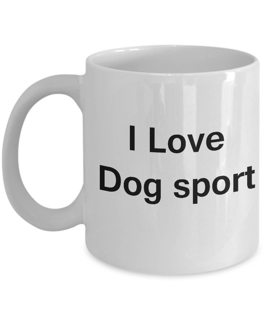 Dog Pet Lovers Gifts - I Love Dog Sports - Valentines Gifts -White coffee mugs 11 oz