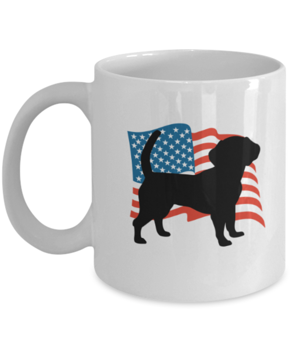 Gift gor dog lovers , USA Beagle - White Coffee Mug Porcelain Tea Cup 11 oz - Great Gift