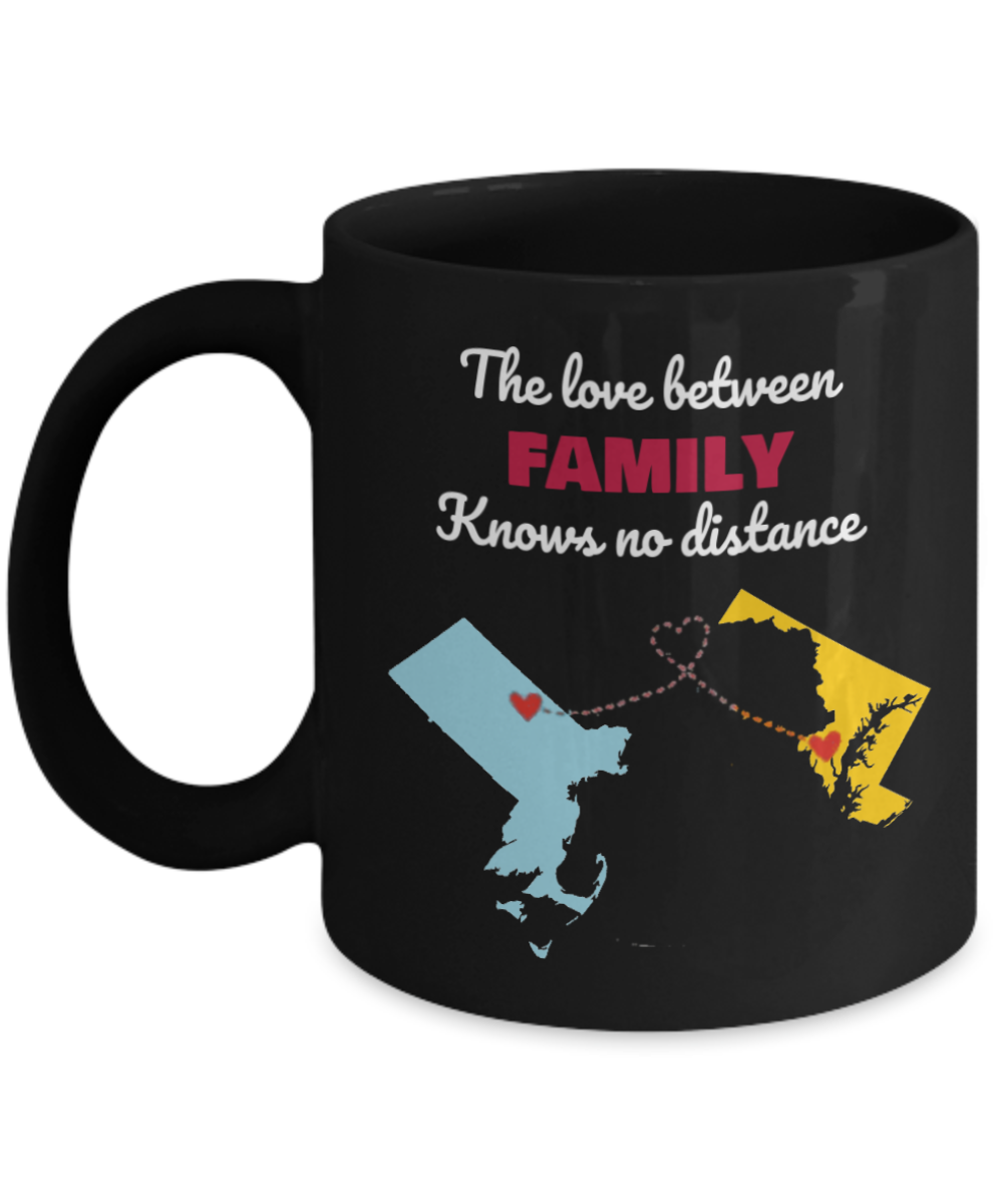 Maryland Massachusetts Gifts | Long Distance State Coffee Mug | State to State | Away From Hometown Family | Moving Away Mug