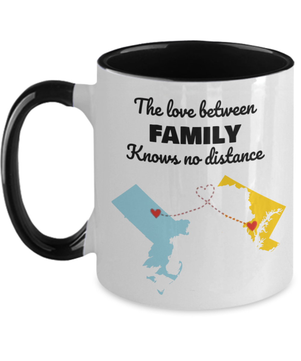 Massachusetts Maryland Two Tone 11oz Mug / Maryland Massachusetts Mug / Connected States Coffee Mug / Two State Mug / Summer Vacation Mug