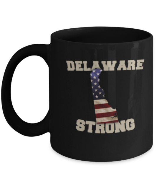 Delaware State coffee coffee mug - Porcelain Black Funny Black coffee mugs 11 oz