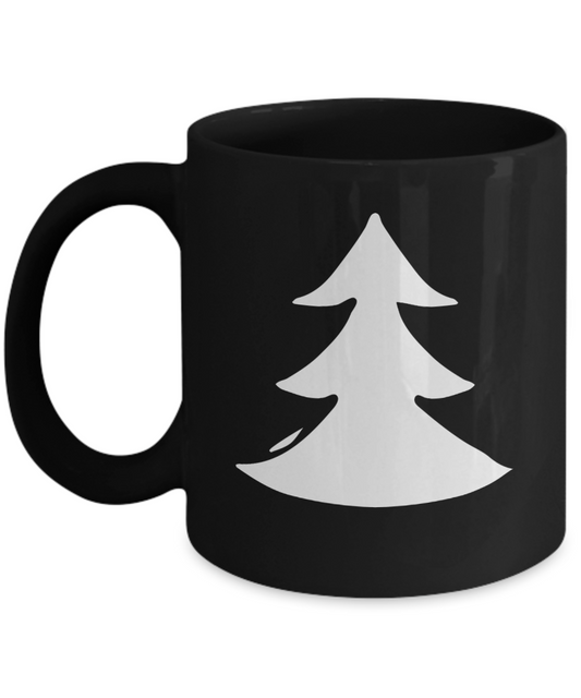 Knightmare before christmas mug - Christmas Doodle Tree - Funny Christmas Gifts Mugs, Christmas Gifts for family Ceramic Cup Black, Funny Mugs Gift Ideas 11 Oz