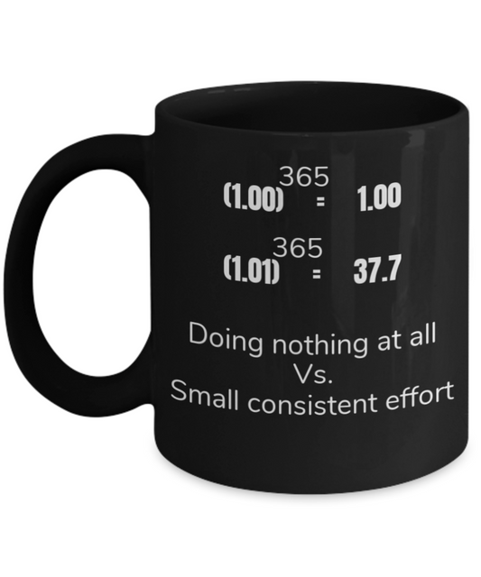 Small consistent effort - Black Porcelain Coffee 11 oz