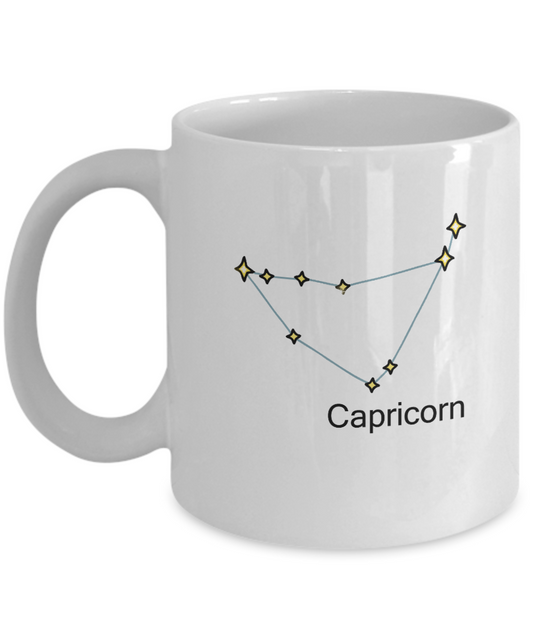 Capricorn Zodiac Name Constellation Coffee Mug White coffee mugs 11 oz