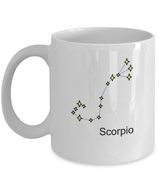 Scorpio Zodiac Name Constellation Coffee Mug White Unique White Coffee mugs