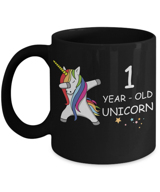 1st Birthday Gift for Women - 1 Year Old Unicorn Dabbing Mug - Funny Black Porcelain Coffee 11 oz for Grandma, Mom, Sister, Best Friend, Women, Her -   Legends are Born In 2019