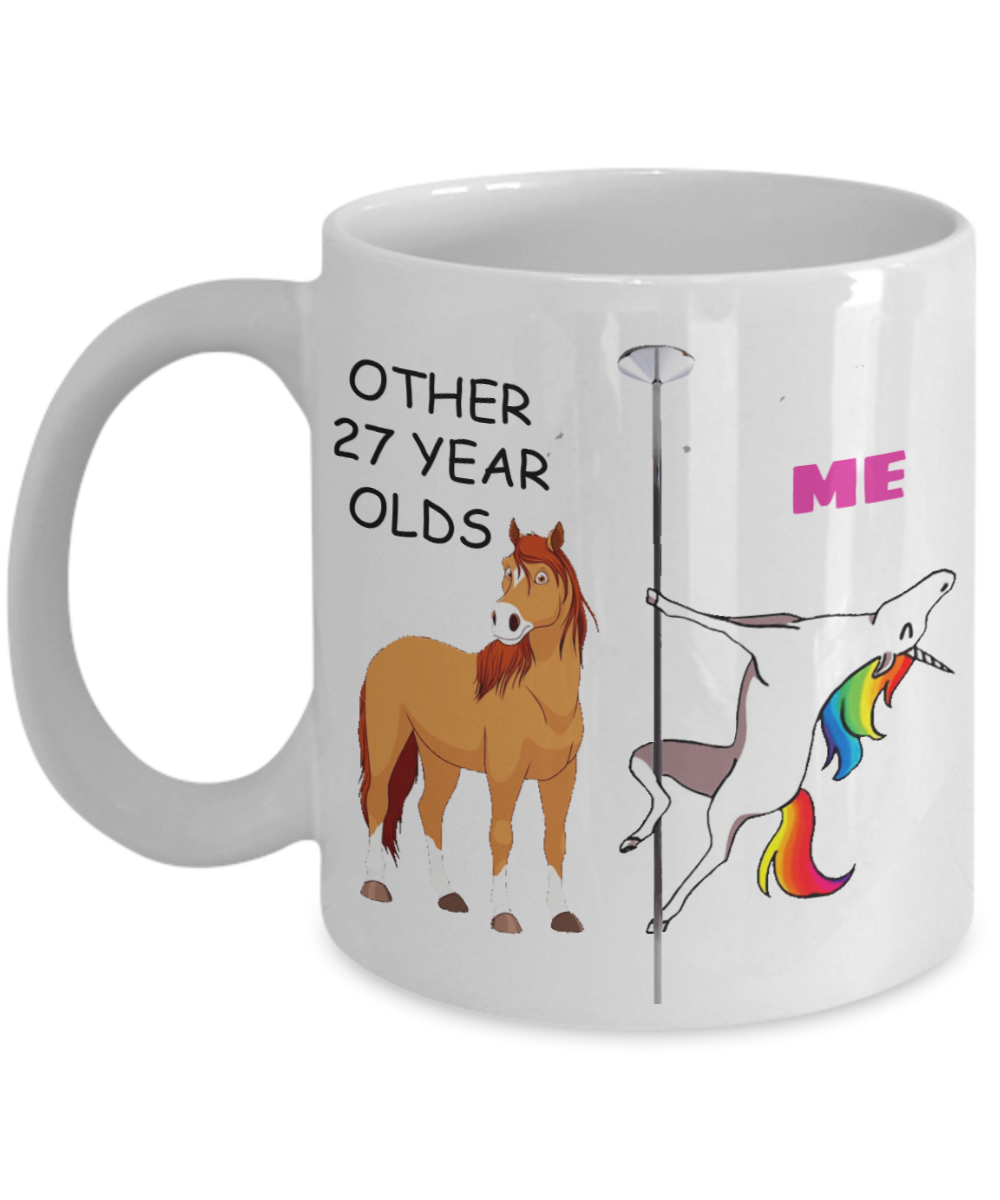 27th Birthday Gift for Women - Other 27 Year Olds Me Unicorn Coffee Mug - Funny White Porcelain Coffee 11 oz for Grandma, Mom, Sister, Best Friend, Women, Her - Born In 1993