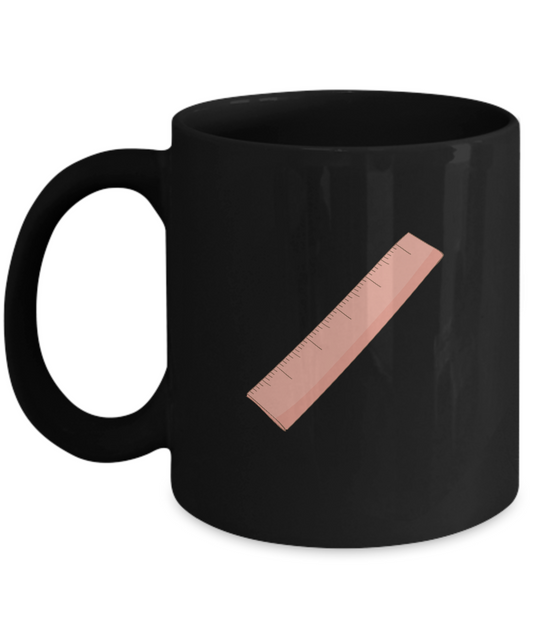 Ruler Red Black Mugs - Funny coffee mugs - Porcelain Black coffee mugs 11 oz