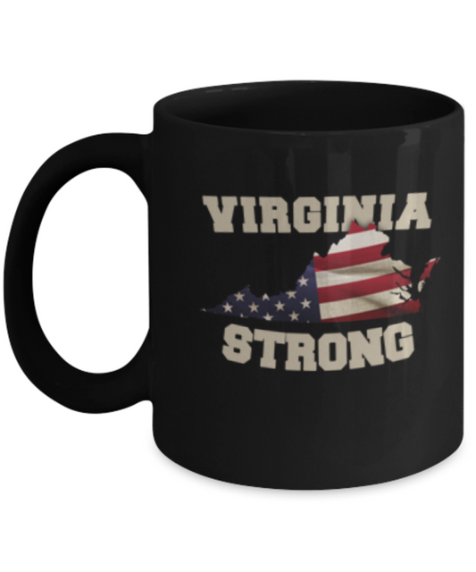 Virginia State coffee mug - Porcelain Black Funny Coffee Mug, Black coffee mugs 11 oz