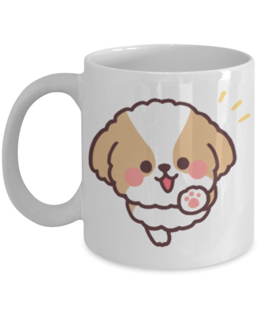 Shih Tzu- White Funny Porcelain Coffee Mug 11-oz Coffee Mug