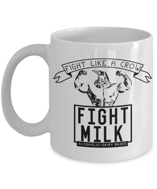 Pop culture lovers mugs , Fight Milk - White Coffee Mug Porcelain Tea Cup 11 oz - Great Gift