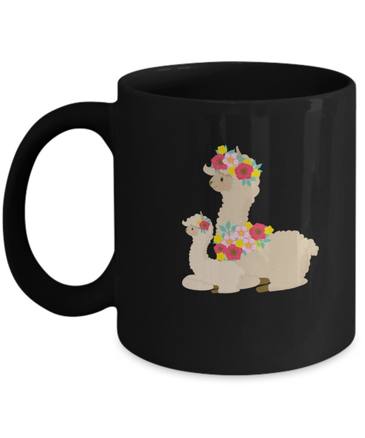 Lama Sheep goat Black Mugs - Funny Christmas Kids Gifts -  Best Office Mug & Birthday Gifts 11 oz