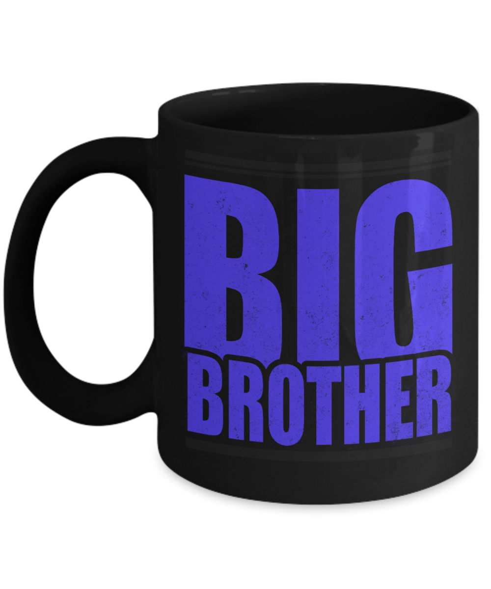 Brother Coffee Mug, Big Brother, Coffee Mug For Brother, Sister- Black Porcelain Coffee Mug 11 Oz Funny Quotes Coffee Mug