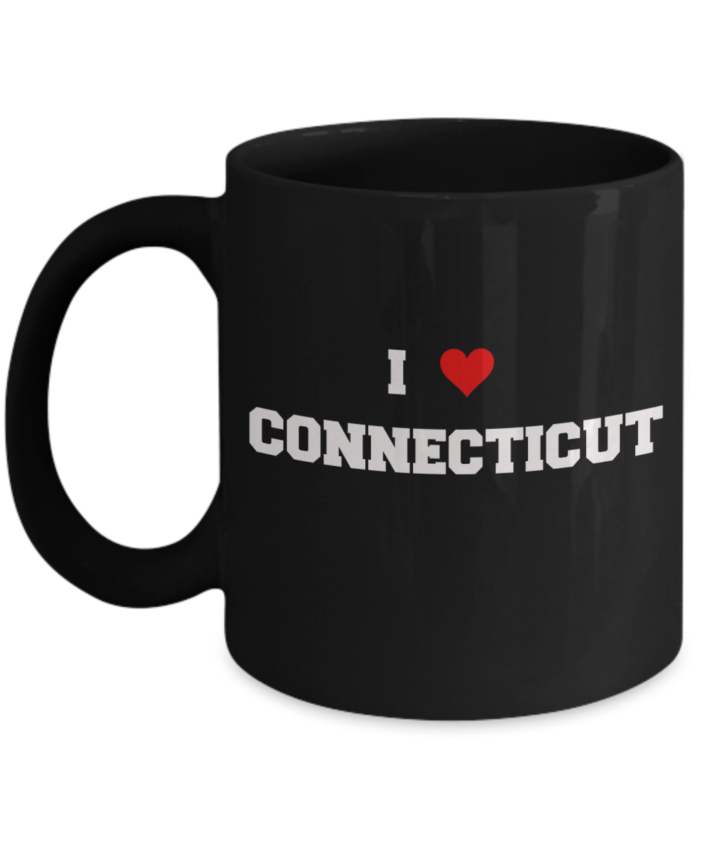 Connecticut Tea Coffee Mugs,I Love Connecticut USA States Ceramic Black Coffee Mug Tea Cup Gifts Mugs 11 oz Funny Mugs