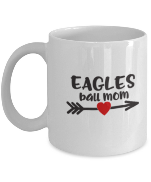 Philadelphia Eagles Football Mug - Eagles Ball Mom - White coffee mugs 11 oz