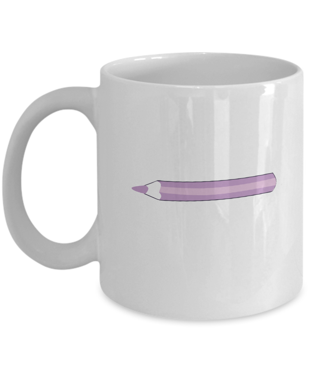 Pencil Lilac 3 White Mugs - Funny Coffee Mugs White coffee mugs 11 oz