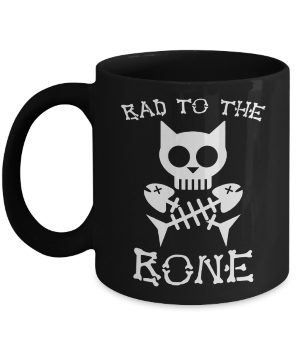 Gift gor dog lovers , Bad to the bone - Black Coffee Mug Porcelain Tea Cup 11 oz - Great Gift