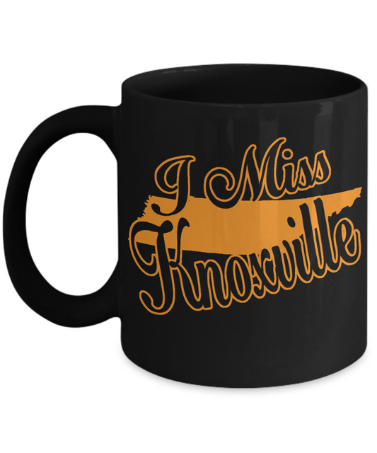 Tennessee State Love Custom Gift Coffee mug, I Miss Knoxville-Black Porcelain Coffee Mug 11 oz