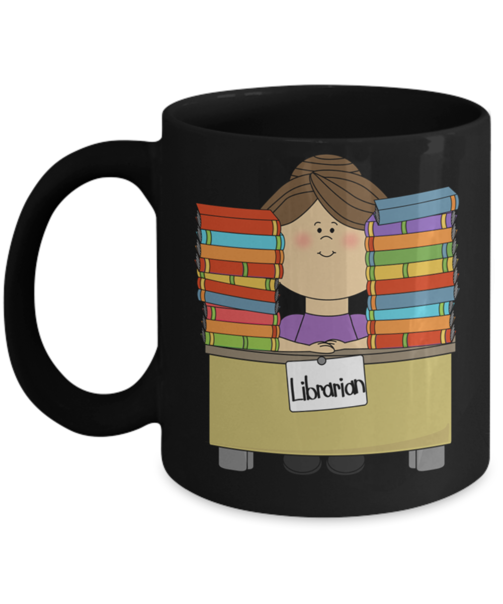 Future Librarian Coffee Mug - Black Porcelain Coffee Cup,Premium 11 oz Black coffee cup