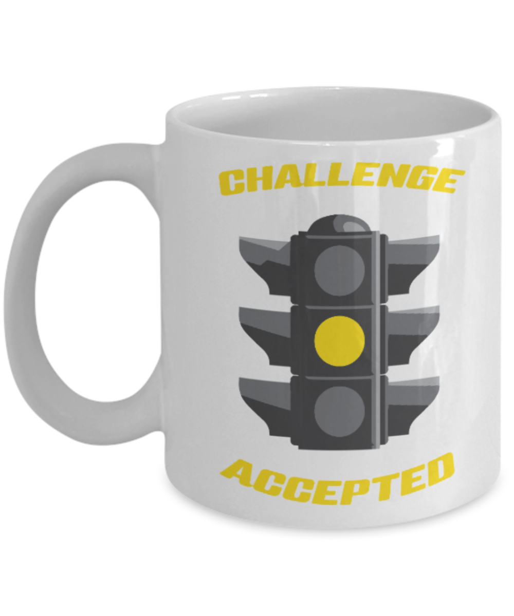 Pop culture lovers mugs , Challenge Accepted - White Coffee Mug Porcelain Tea Cup 11 oz - Great Gift