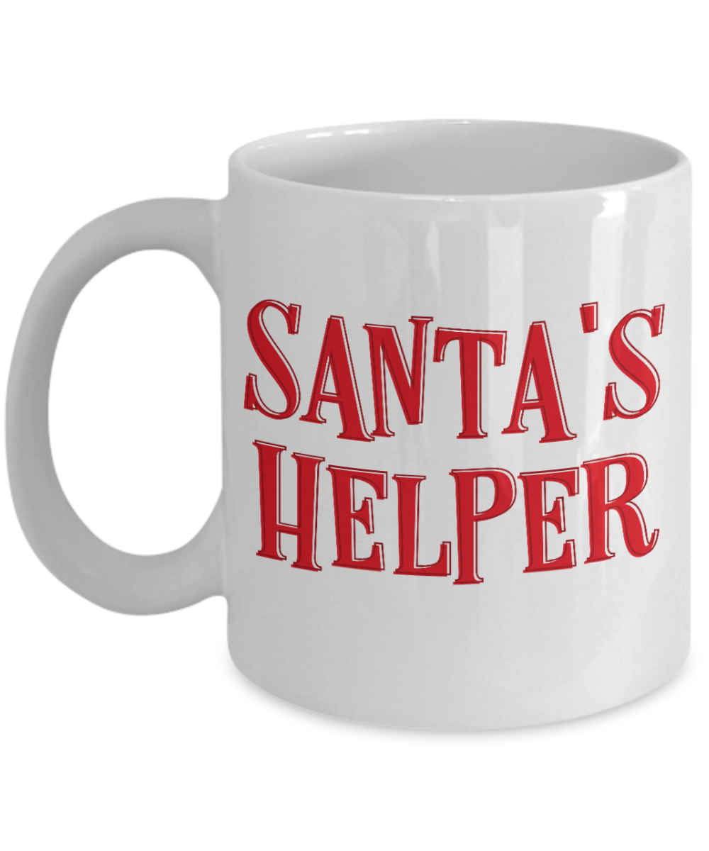 Rumbles the cloud and santa's greatest gift - Santa's Helper - Funny Santa Gift Mugs, Christmas Gifts for family Ceramic Cup White, Funny Mugs Gift Ideas 11 Oz