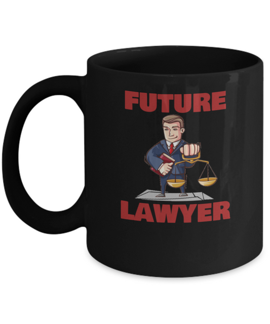 Future Lawyer White Porcelain Coffee Mug - Premium 11 oz White coffee cup
