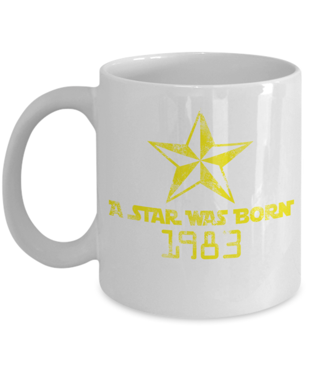 36th birthday mug gifts , A star was born 1983 - White Coffee Mug Tea Cup 11 oz Gift