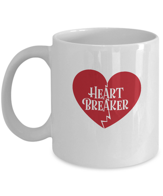 Heart Breaker coffee Mugs - Funny Valentines day Gifts -White coffee mugs 11 oz