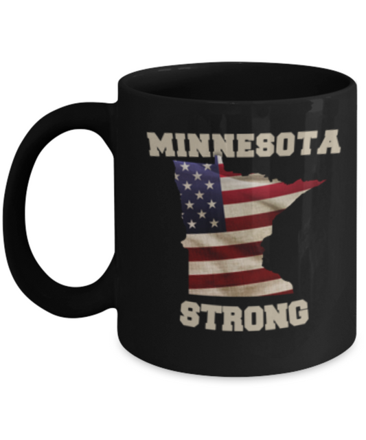 Minnesota State coffee Black mug - Porcelain Black Funny Coffee Mug, Black coffee mugs 11 oz