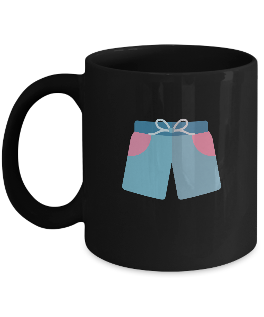 Beach shorts Black Mugs - Funny Christmas Gifts - Black Coffee Mug Birthday Gag Gifts 11 oz