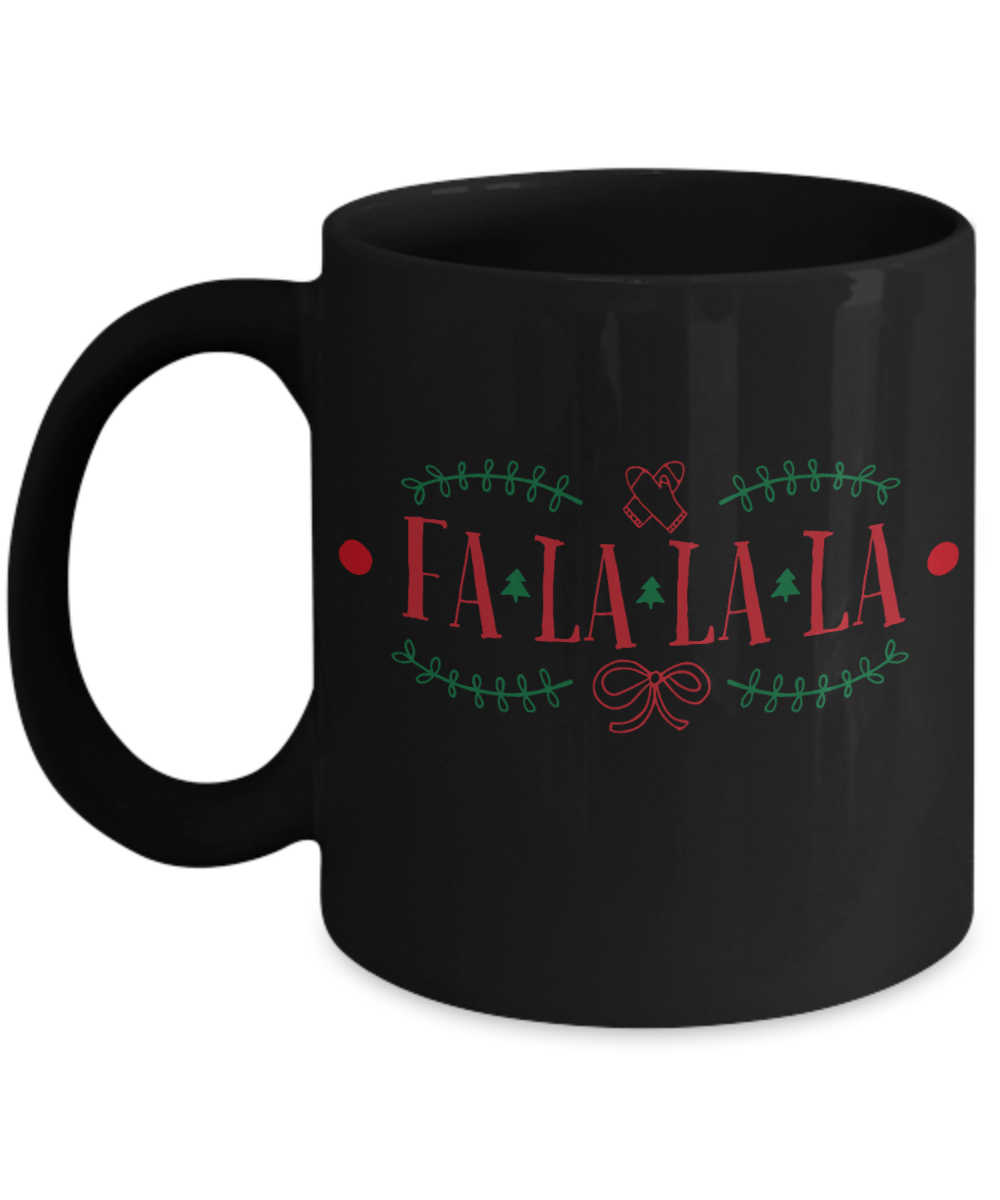 Nightnare before christmas mug - Fa la la la - Funny Christmas Gifts Mugs, Christmas Gifts for family Ceramic Cup Black, Funny Mugs Gift Ideas 11 Oz