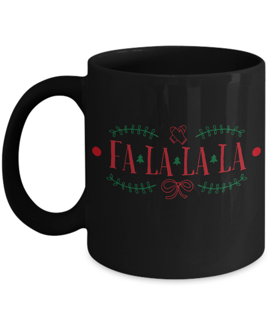 Nightnare before christmas mug - Fa la la la - Funny Christmas Gifts Mugs, Christmas Gifts for family Ceramic Cup Black, Funny Mugs Gift Ideas 11 Oz