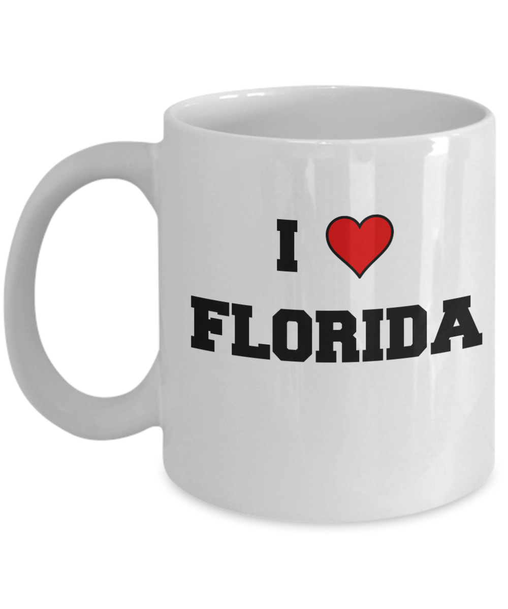 Florida Tea Coffee Mugs,I Love Florida USA States Ceramic Coffee Mug Tea Cup Gifts Mugs 11 oz Funny Mugs