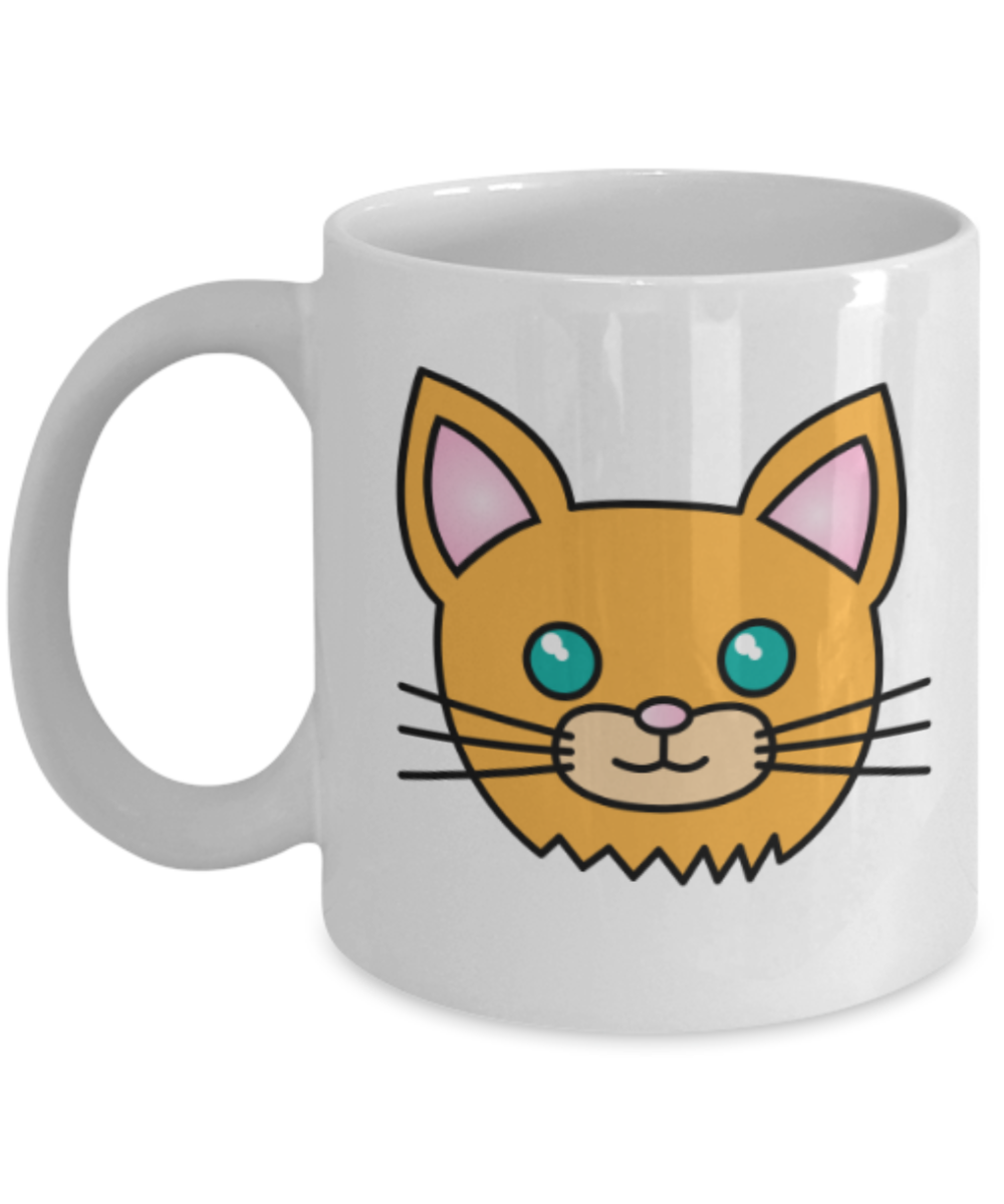 Gift gor cat lovers , Brown Cats - White Coffee Mug Porcelain Tea Cup 11 oz - Great Gift