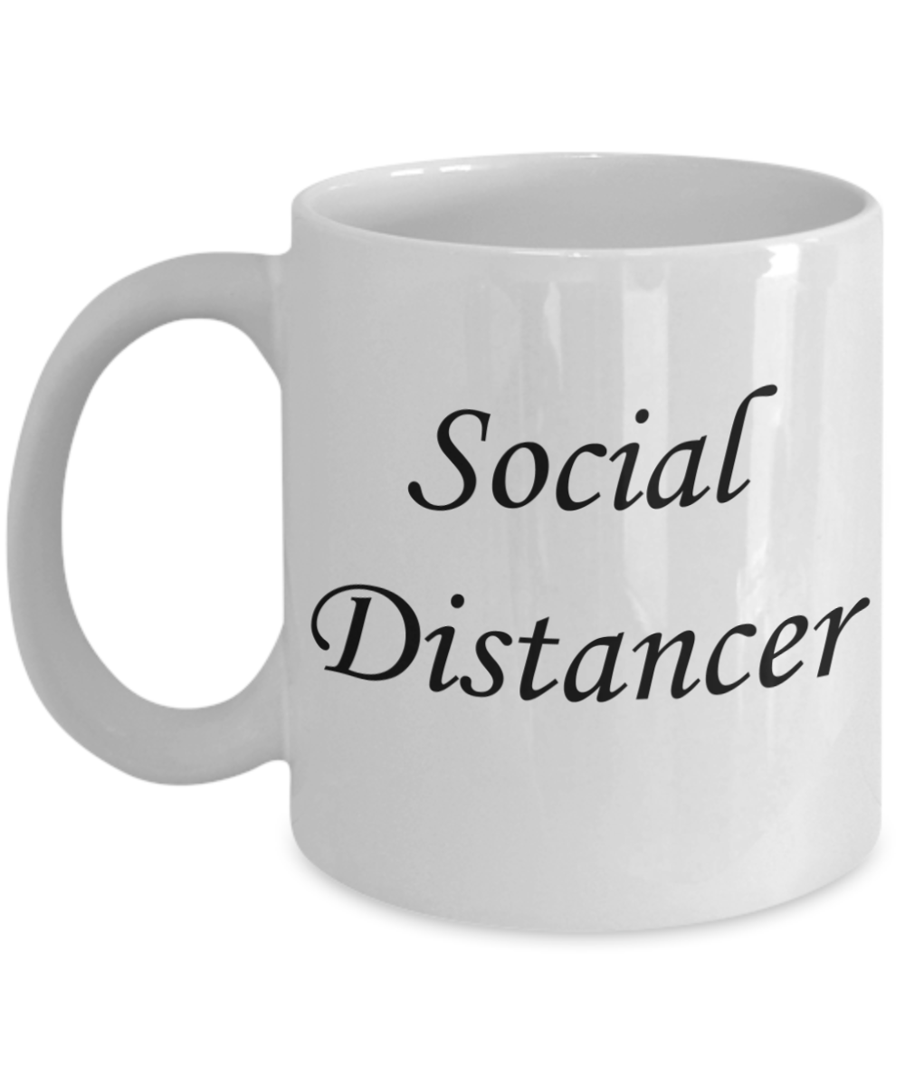 Professional Social Distancer, Social Distancer Mugs - Funny White Porcelain Coffee Mug Cute Ceramic Cup 11 oz