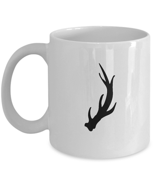 Christmas Deer Antler 4 coffee mugs - Funny Christmas White coffee mugs 11 oz