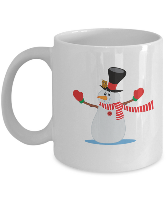 Snowman white mugs - Funny Christmas Gifts - Porcelain White coffee mugs 11 oz
