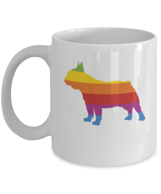 Gift gor dog lovers , Think Frenchie - White Coffee Mug Porcelain Tea Cup 11 oz - Great Gift