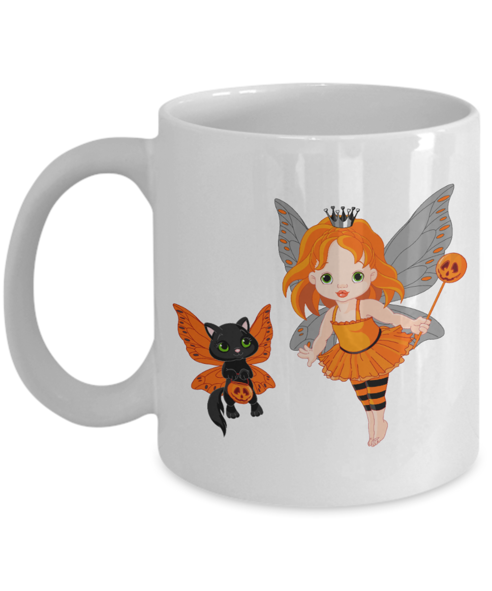 Halloween Angel Coffee Mug - White Porcelain Coffee Cup,Premium 11 oz White coffee cup