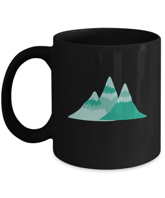 Mountain Black Mugs - Funny Christmas Kids Gifts -  Best Office Mug & Birthday Gifts 11 oz