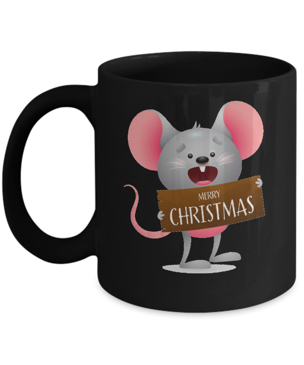 Funny Merry Christmas Pet Rat Black Mug - Pet Rats are Awesome Mug - Cool Rat Gift Idea - Rat Lover Mug - Rat Coffee Mug