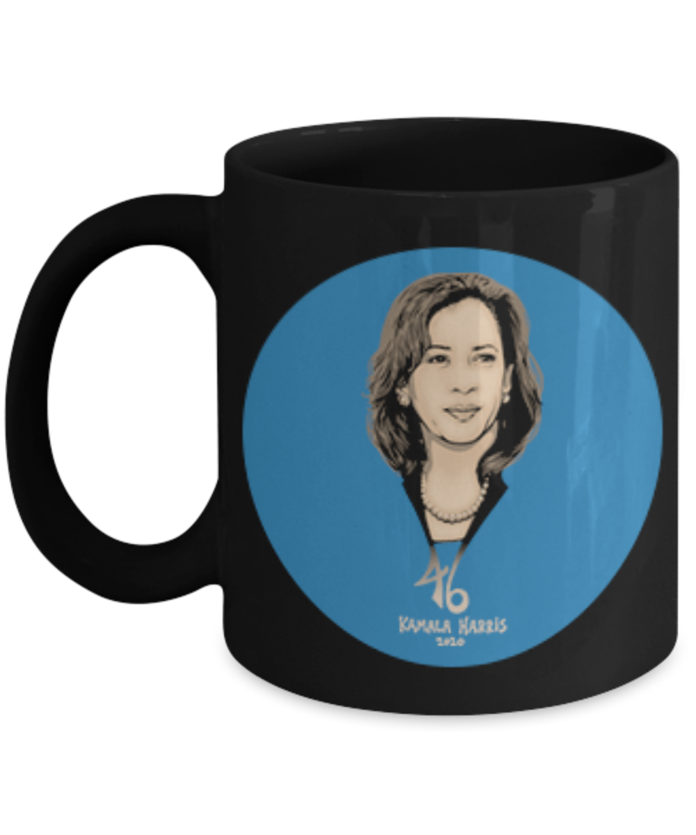 Kamala Harris 46 For President 2020 For The People Campaign - The Future is Female Political Feminist  Black Coffee Cup,Democrat Mug,Biden Harris 2020