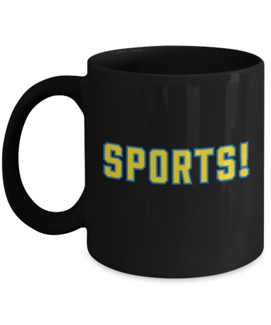 Funny coffee mugs , Sports - Black Coffee Mug Porcelain Tea Cup 11 oz - Great Gift