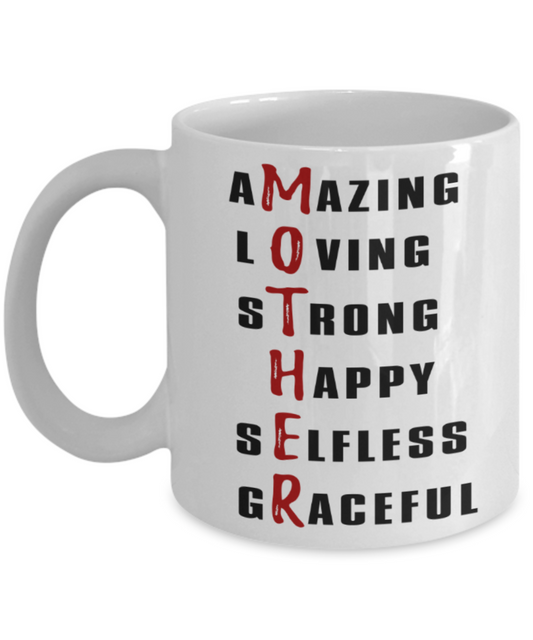 Momma needs a mother effing nap mug - Amazing Loving Strong Happy Selfless Graceful - White Porcelain Coffee Mug Cute Ceramic Cup 11 oz
