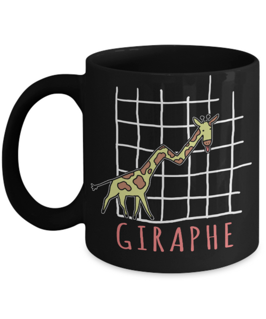 Giraffe lovers Mugs , Giraphe - Black Coffee Mug Porcelain Tea Cup 11 oz - Great Gift