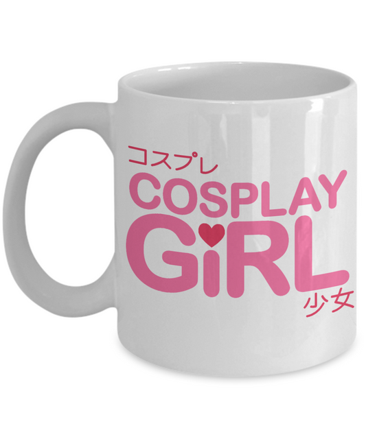 Skyrim Cosplay Lover Gift Coffee mug, This Girl Loves Cosplay-White Porcelain Coffee Mug 11 oz