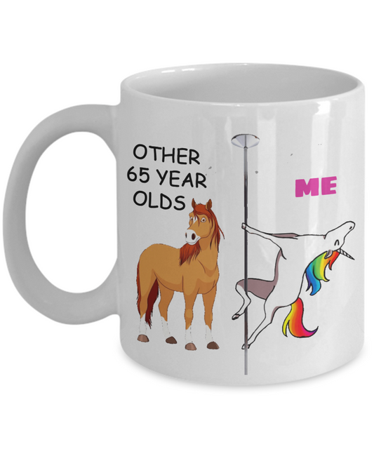 Unicorn Birthday gift 65th Birthday Gift for Women - Other 65 Year Olds Me Unicorn Coffee Mug - Funny White Porcelain Coffee 11 oz for Grandma, Mom, Sister, Best Friend, Women, Her - Born In 1955